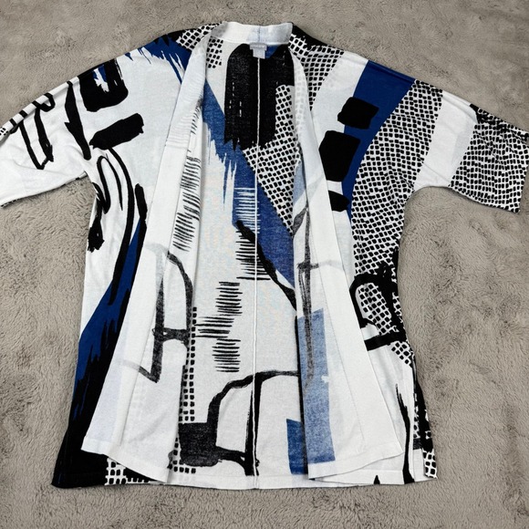 Chico's Open Front Cardigan Abstract Print Knit Lightweight Size 2 - Picture 9 of 10